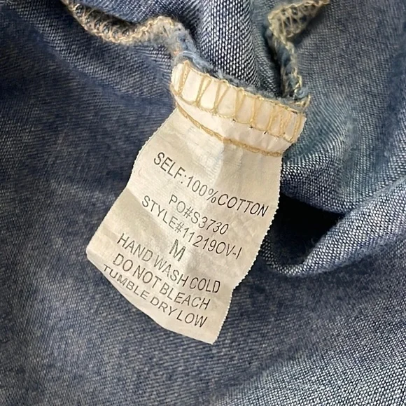 Women's Blue Button Down Shirt - Picture 6 of 6